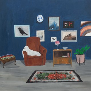 Blue Room with Rug