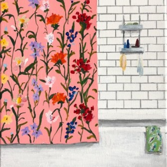 Pink Flower Shower Curtain