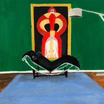 Corbusier Lounger with Sophie Tauber Arp Painting