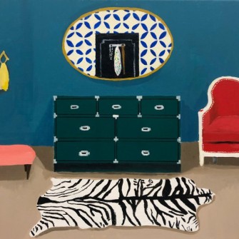 Dressing Room with Faux Zebra Rug