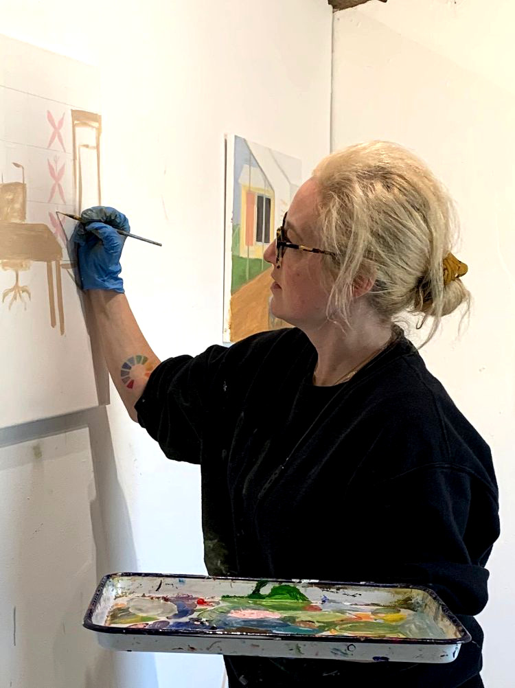 Polly Shindler in Studio in Wassaic